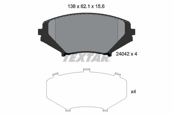 Brake Pad Set, disc brake TEXTAR 2404201