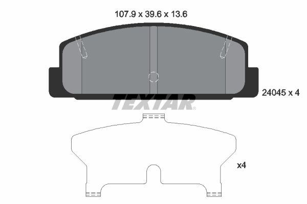 Stabdžių trinkelių rinkinys, diskinis stabdys TEXTAR 2404501