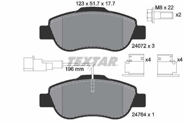 Brake Pad Set, disc brake TEXTAR 2407202