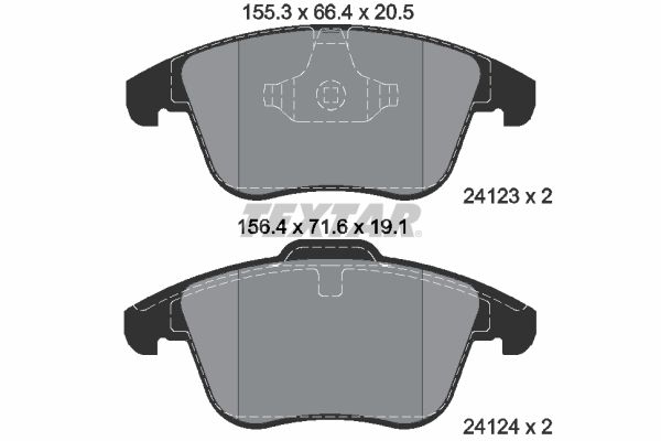 Brake Pad Set, disc brake TEXTAR 2412301