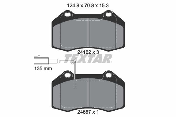 Stabdžių trinkelių rinkinys, diskinis stabdys TEXTAR 2416202