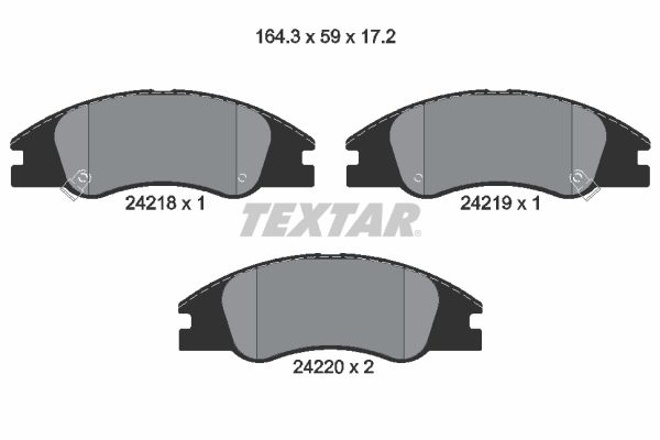 Brake Pad Set, disc brake TEXTAR 2421801