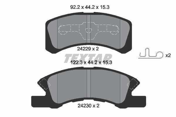 Brake Pad Set, disc brake TEXTAR 2422901