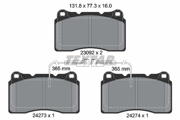 Brake Pad Set, disc brake TEXTAR 2427301