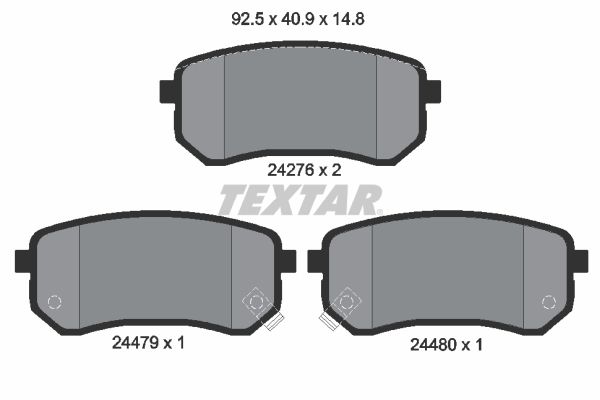 Brake Pad Set, disc brake TEXTAR 2427601