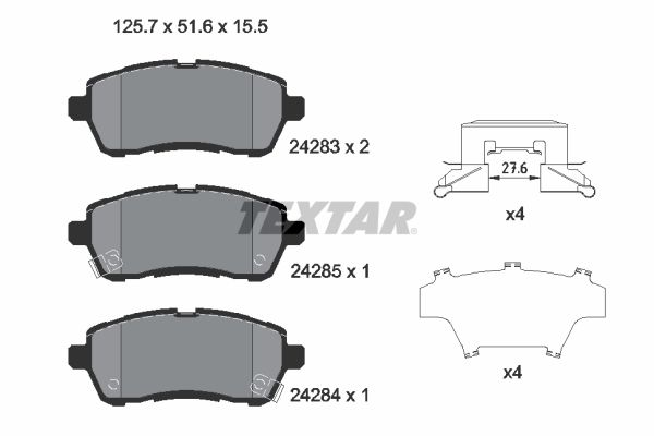 Brake Pad Set, disc brake TEXTAR 2428303