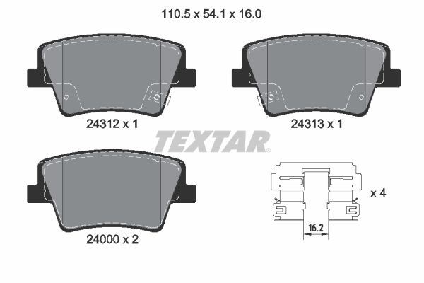 Brake Pad Set, disc brake TEXTAR 2431201