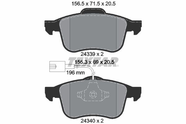 Brake Pad Set, disc brake TEXTAR 2433901