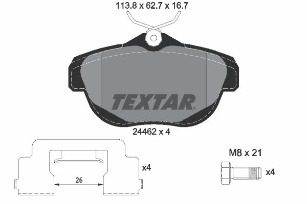 Brake Pad Set, disc brake TEXTAR 2446201