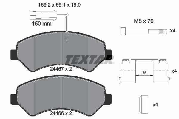 Brake Pad Set, disc brake TEXTAR 2446701