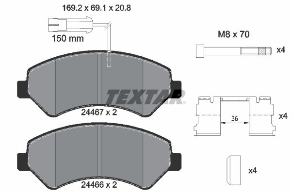 Brake Pad Set, disc brake TEXTAR 2446705