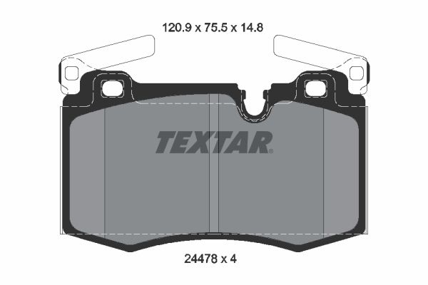 Комплект гальмівних накладок, дискове гальмо TEXTAR 2447801