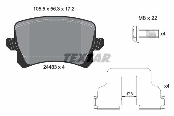 Brake Pad Set, disc brake TEXTAR 2448301