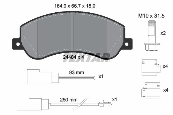 Brake Pad Set, disc brake TEXTAR 2448401