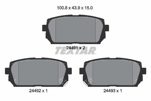 Brake Pad Set, disc brake TEXTAR 2449101