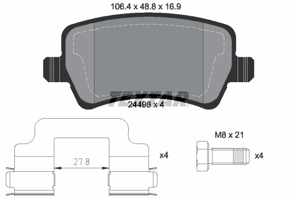 Brake Pad Set, disc brake TEXTAR 2449601