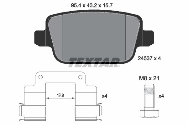 Brake Pad Set, disc brake TEXTAR 2453702