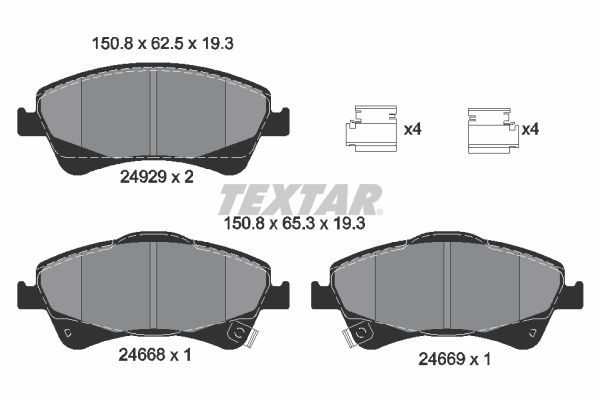 Brake Pad Set, disc brake TEXTAR 2466801