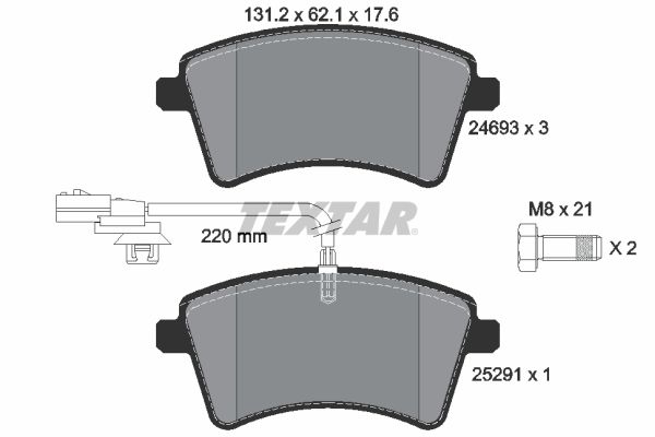 Brake Pad Set, disc brake TEXTAR 2469306