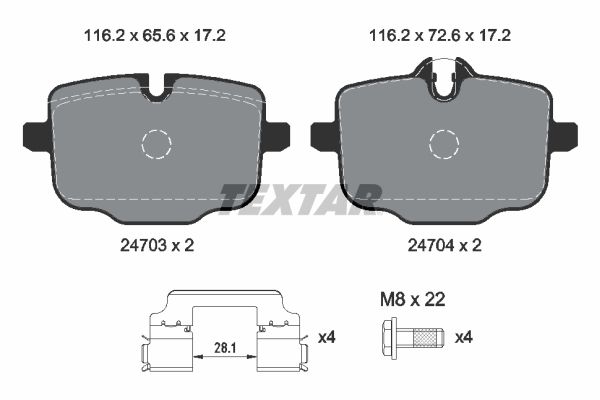 Brake Pad Set, disc brake TEXTAR 2470303