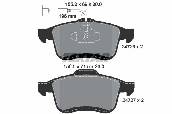 Brake Pad Set, disc brake TEXTAR 2472901