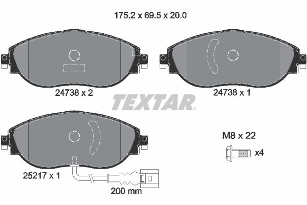 Brake Pad Set, disc brake TEXTAR 2473801