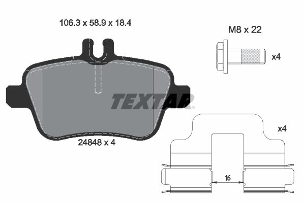 Brake Pad Set, disc brake TEXTAR 2484803