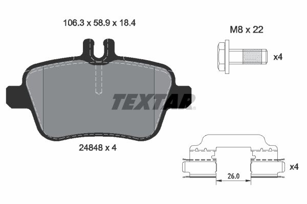 Brake Pad Set, disc brake TEXTAR 2484805