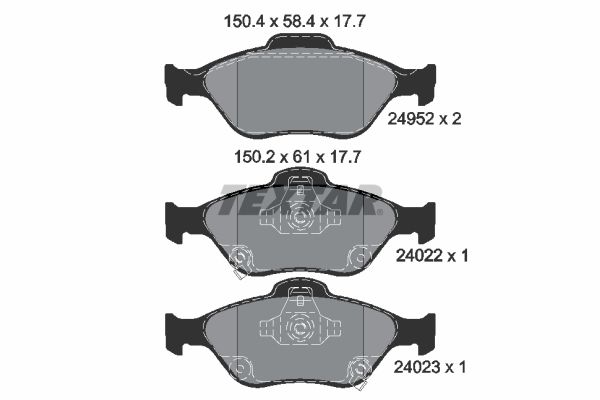 Brake Pad Set, disc brake TEXTAR 2495201