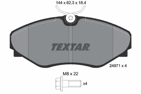 Stabdžių trinkelių rinkinys, diskinis stabdys textar 2497101