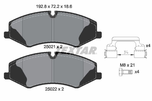 Brake Pad Set, disc brake TEXTAR 2502101