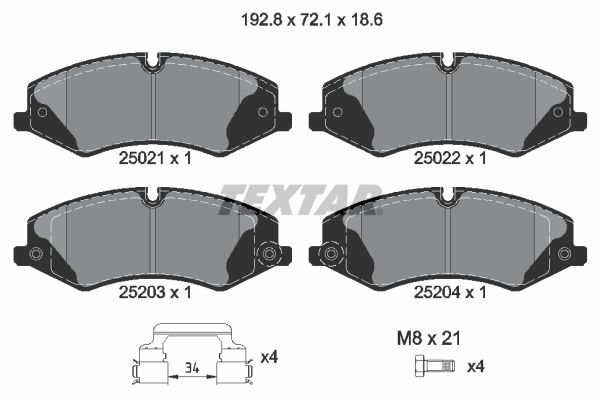 Brake Pad Set, disc brake TEXTAR 2502201