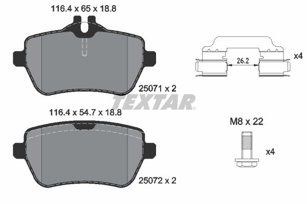 Brake Pad Set, disc brake TEXTAR 2507101