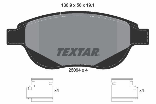 Brake Pad Set, disc brake TEXTAR 2509401
