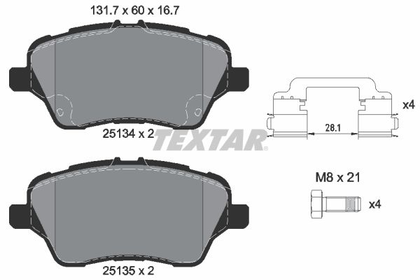 Brake Pad Set, disc brake TEXTAR 2513402