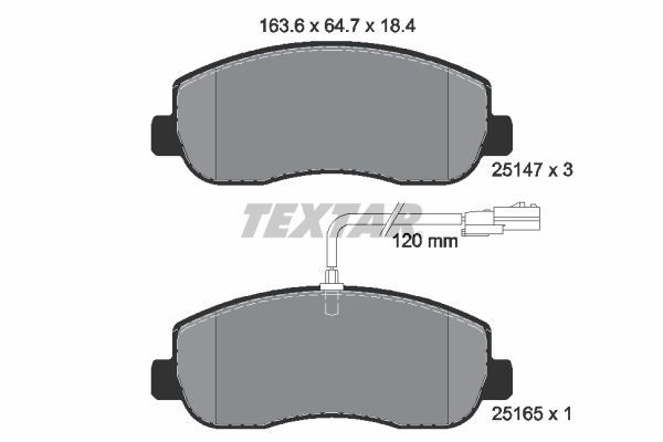 Brake Pad Set, disc brake TEXTAR 2514701