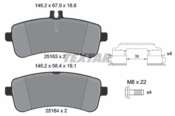 Brake Pad Set, disc brake TEXTAR 2516302