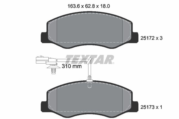 Brake Pad Set, disc brake TEXTAR 2517201