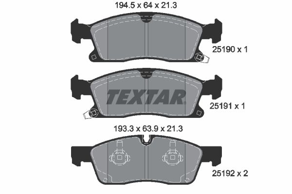 Brake Pad Set, disc brake TEXTAR 2519001