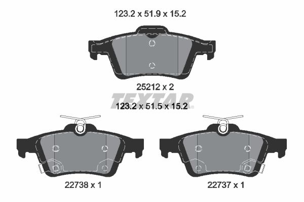 Brake Pad Set, disc brake TEXTAR 2521204