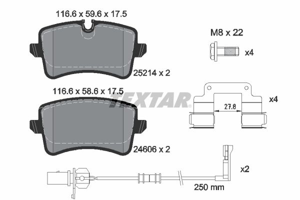 Brake Pad Set, disc brake TEXTAR 2521405