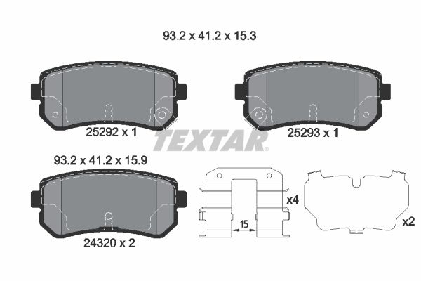 Brake Pad Set, disc brake TEXTAR 2529201