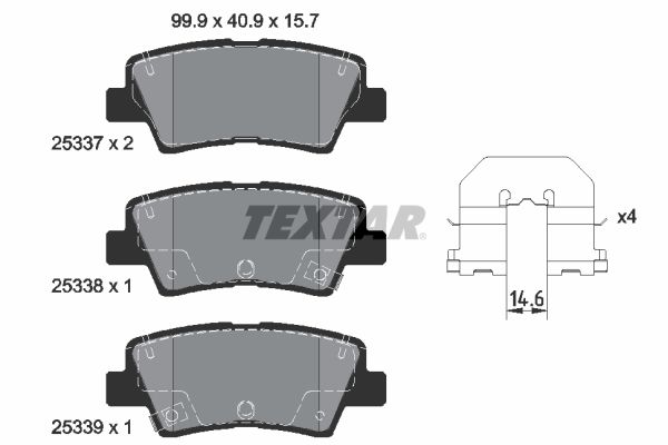 Brake Pad Set, disc brake TEXTAR 2533701