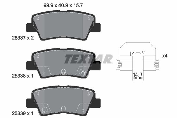 Brake Pad Set, disc brake TEXTAR 2533703