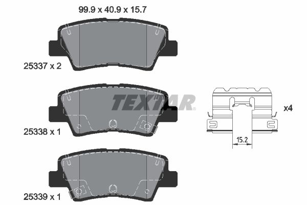 Brake Pad Set, disc brake TEXTAR 2533709