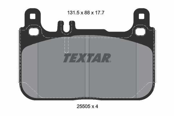 Комплект гальмівних накладок, дискове гальмо TEXTAR 2550501