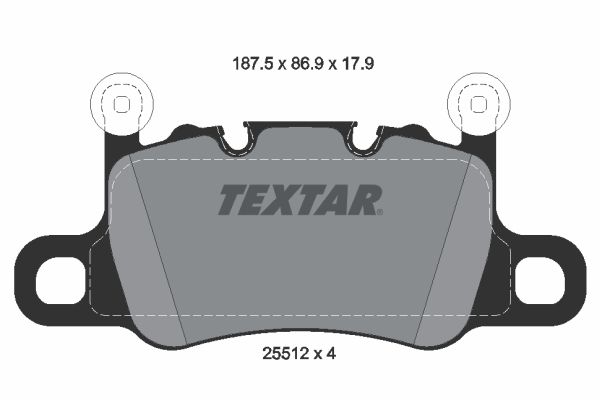 Комплект гальмівних накладок, дискове гальмо TEXTAR 2551201