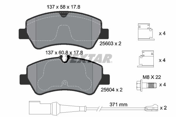 Brake Pad Set, disc brake TEXTAR 2560303