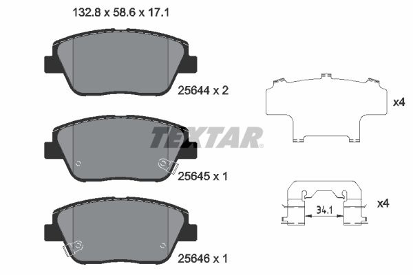 Brake Pad Set, disc brake TEXTAR 2564401