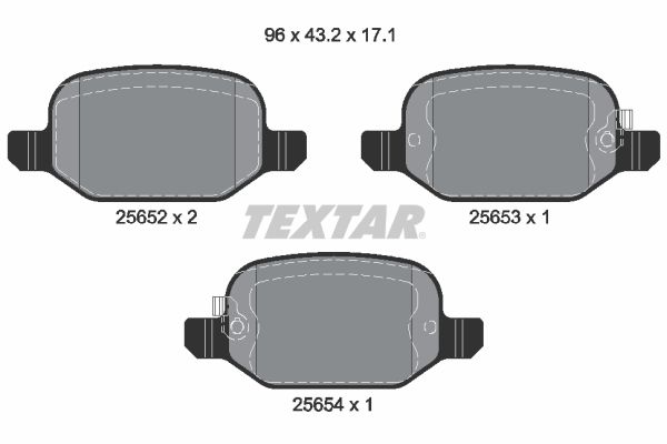 Комплект гальмівних накладок, дискове гальмо TEXTAR 2565201